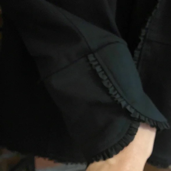 Chico’s black ruffle trim ponte blazer Size 3 - Picture 6 of 8